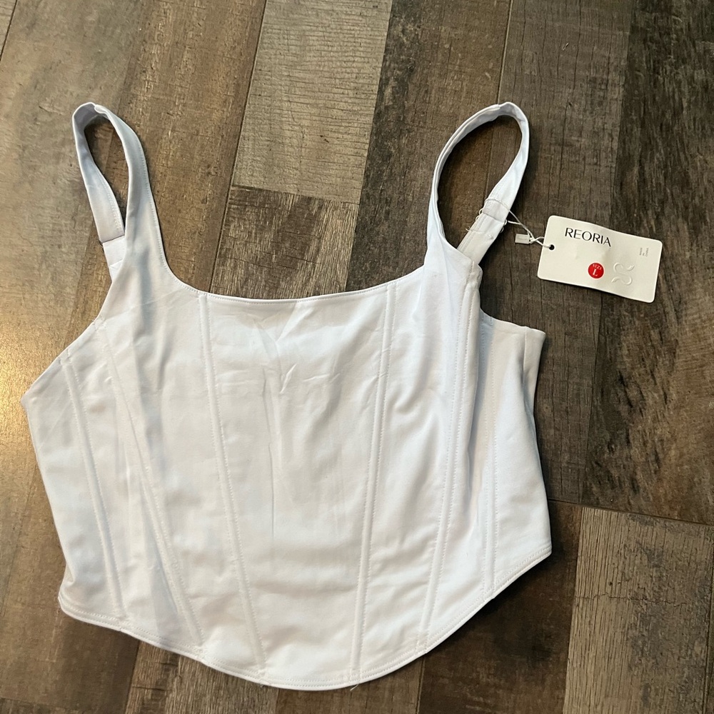 Reoria White Corset Top